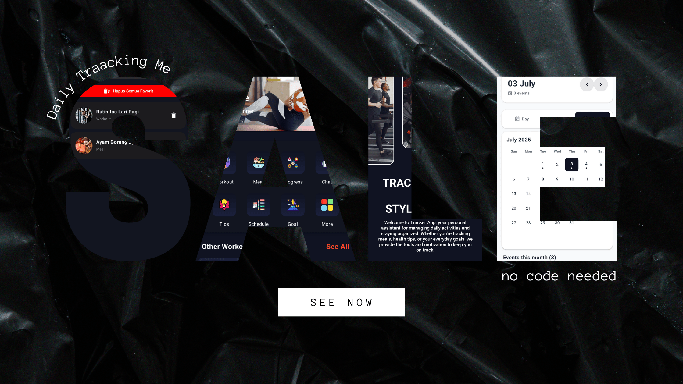 Modern Daily Me Tracking App for Young people to keep a healthy life